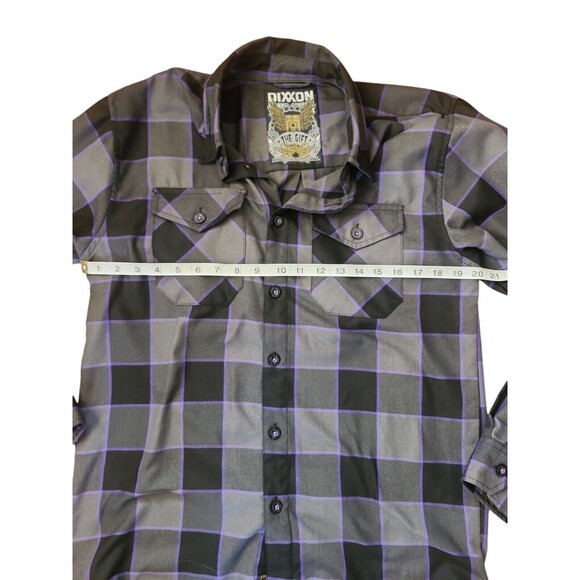Dixxon Flannel Company The Gift Button Down Mens Medium Skater Grunge Plaid Gray - Picture 6 of 9